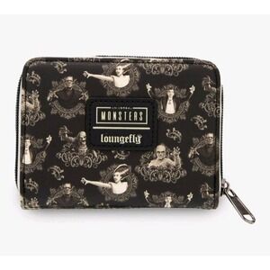 NWT Loungefly Universal Monsters Sepia‎ Portraits Allover Print Zip Wallet